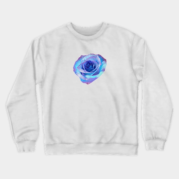 Sky Blue Purple Colorful Rose Crewneck Sweatshirt by fistikci